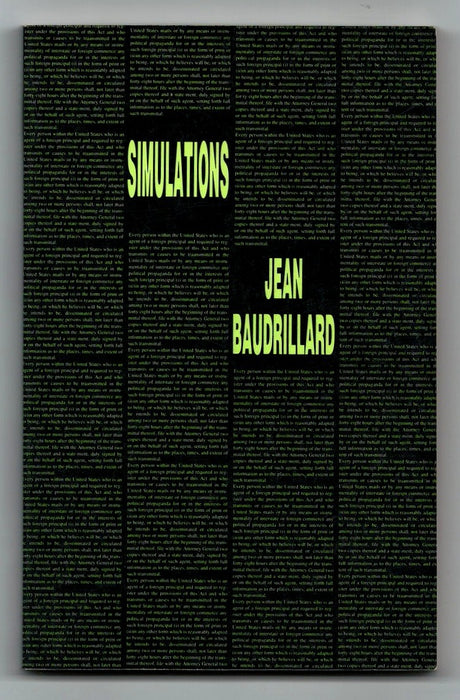 Simulations by Jean Baudrillard